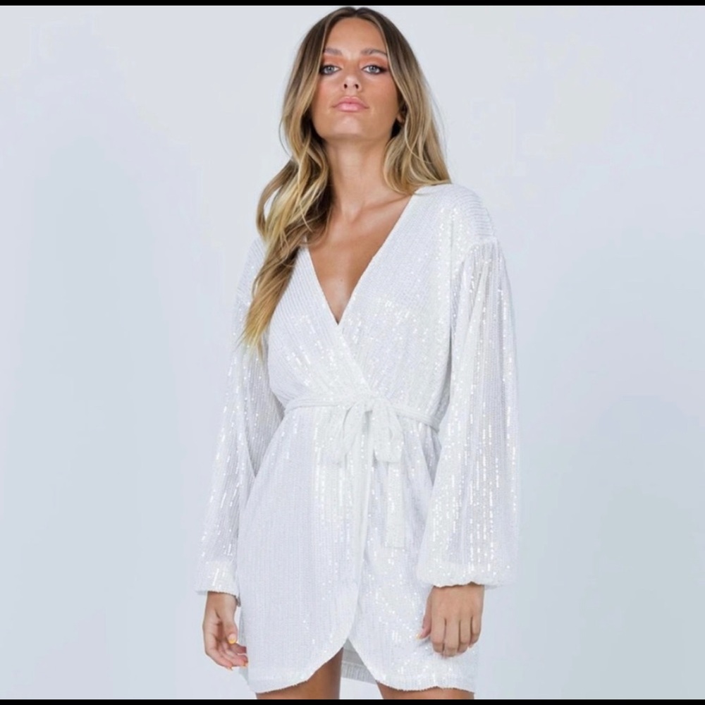 Princess Polly Dancing Queen Mini Dress - White